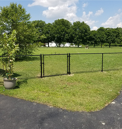 black chain link fence