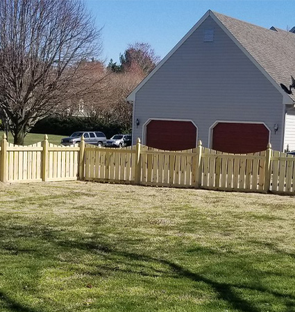 wooden picket fence for residential home