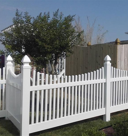 vinyl scallop picket fence for pool